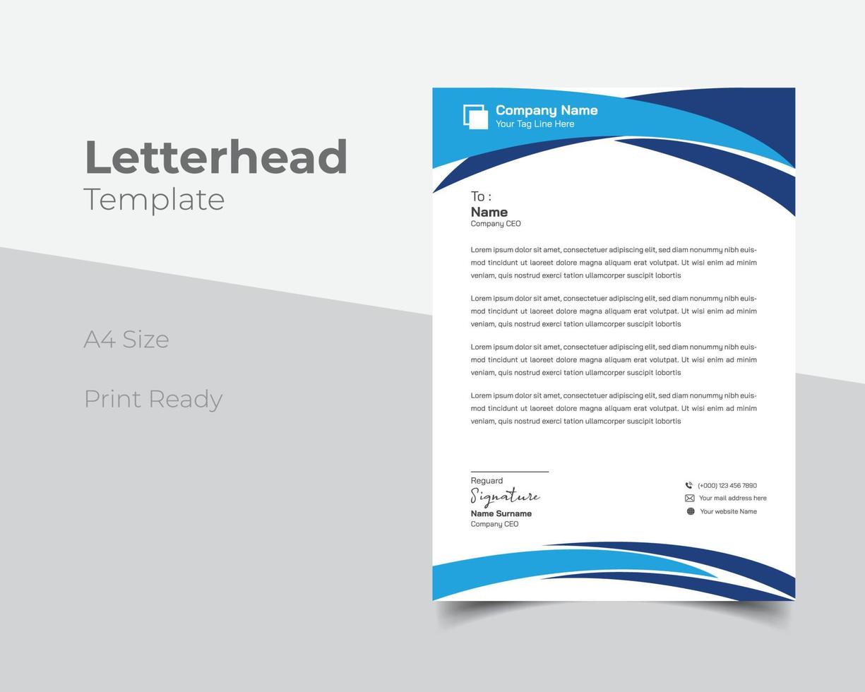 Modern business letterhead template vector