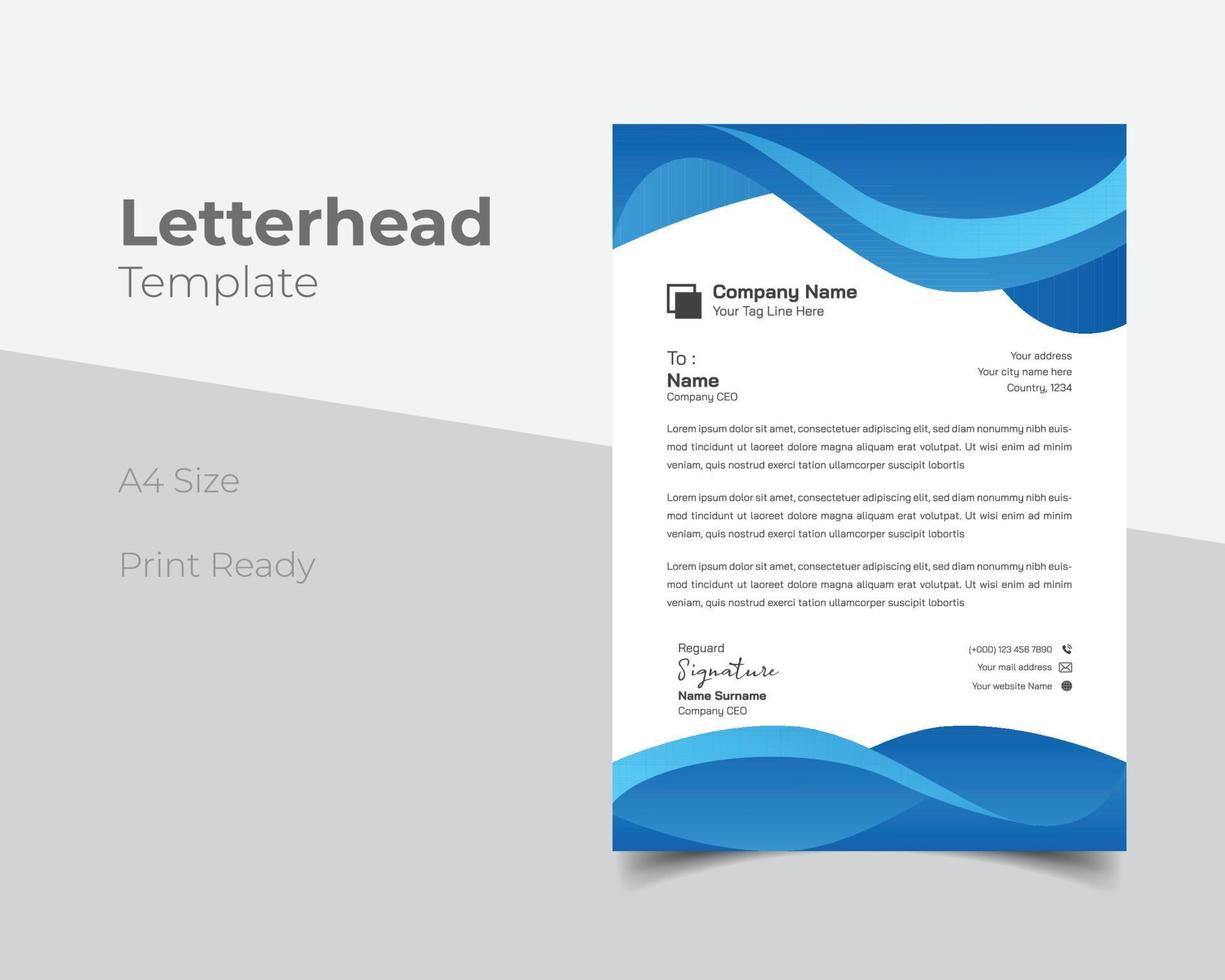 Modern business letterhead template vector