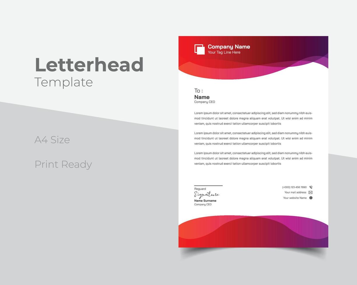 Modern business letterhead template vector
