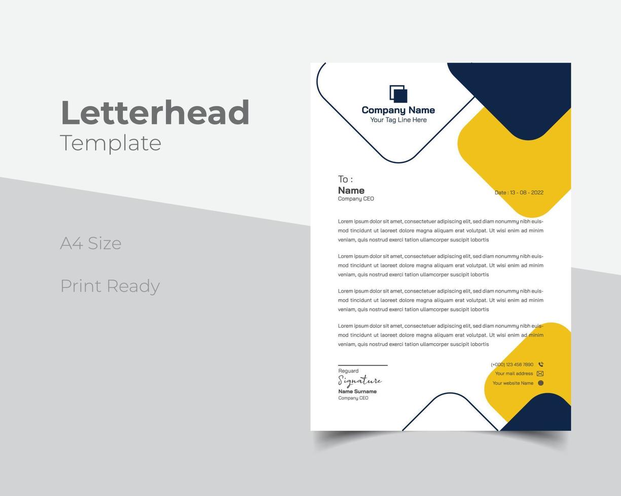 Modern business letterhead template vector