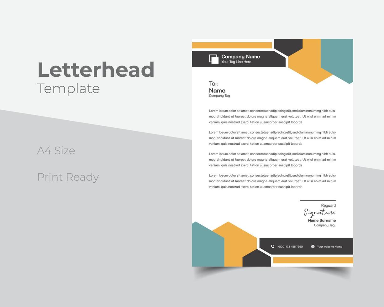Modern business letterhead template vector