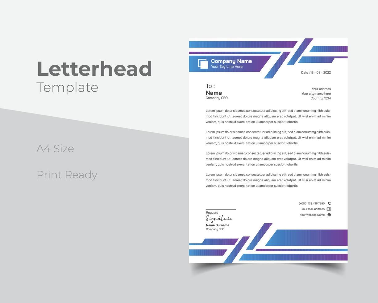 Modern business letterhead template vector
