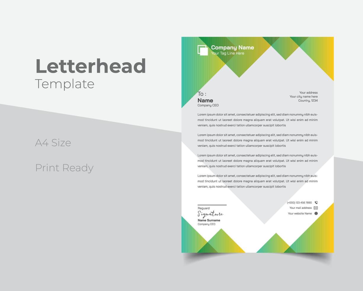 Modern business letterhead template vector