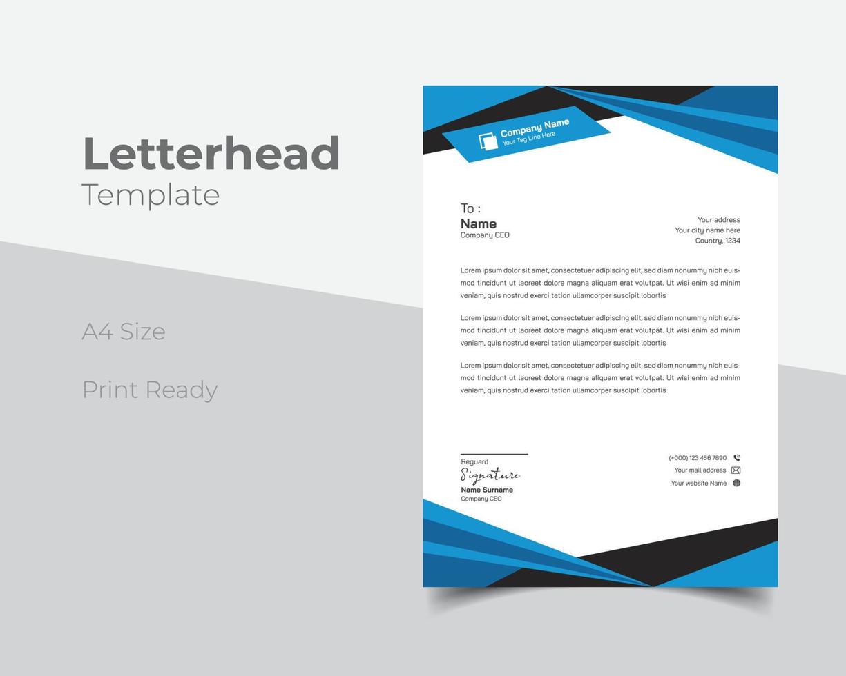Modern business letterhead template vector