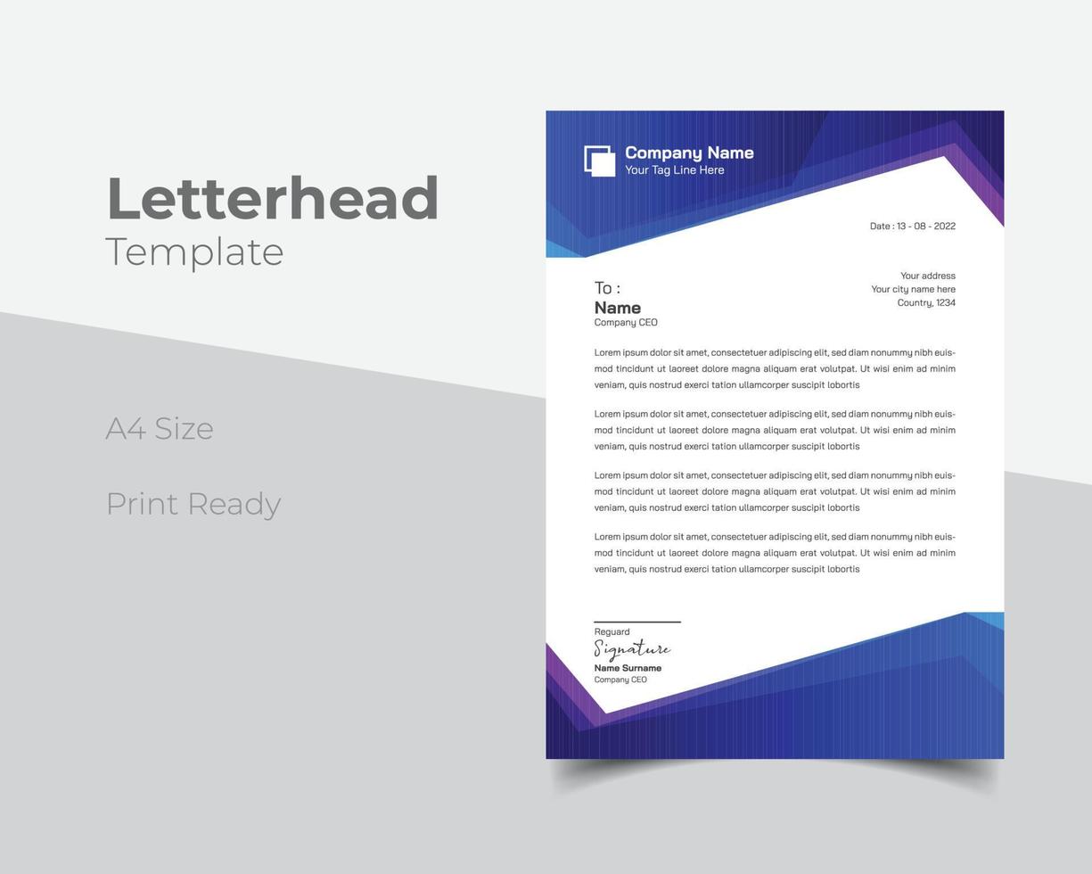 Modern business letterhead template vector