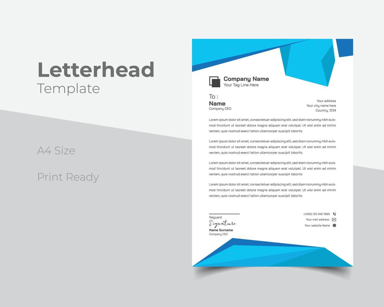 Modern business letterhead template vector