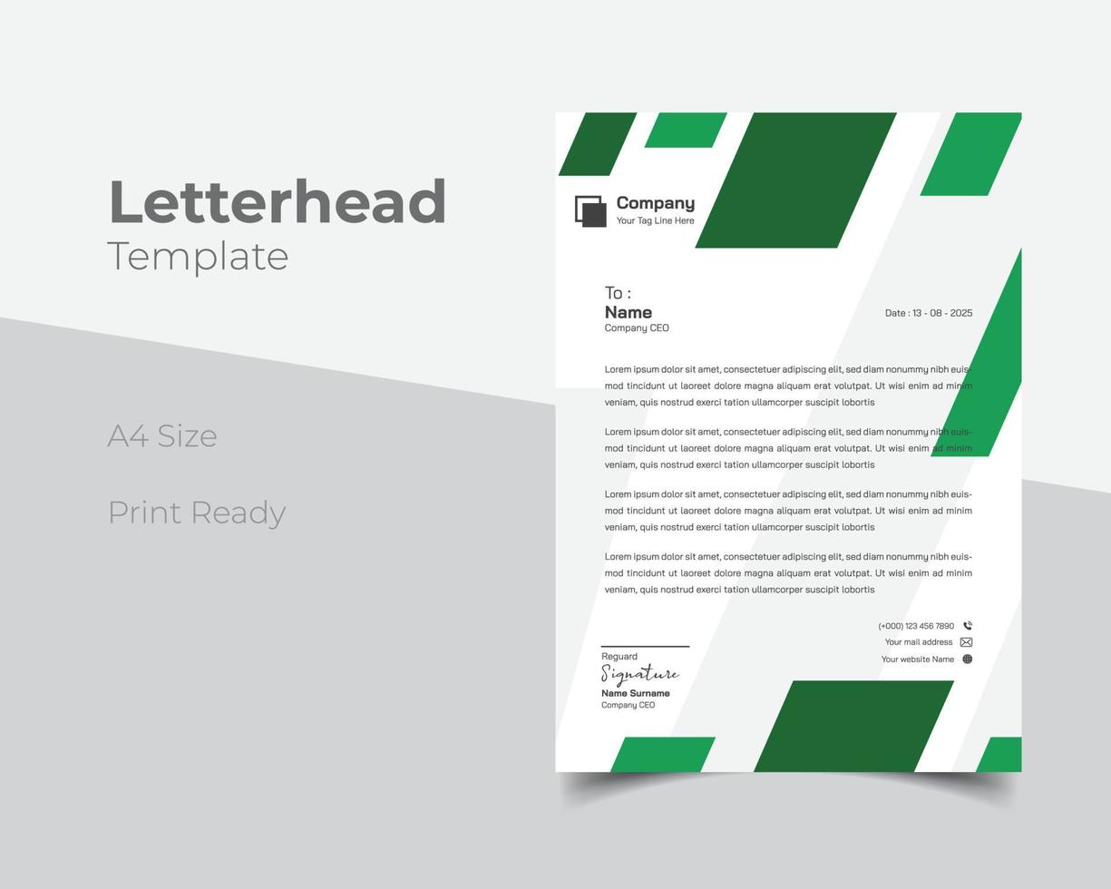 Modern business letterhead template vector
