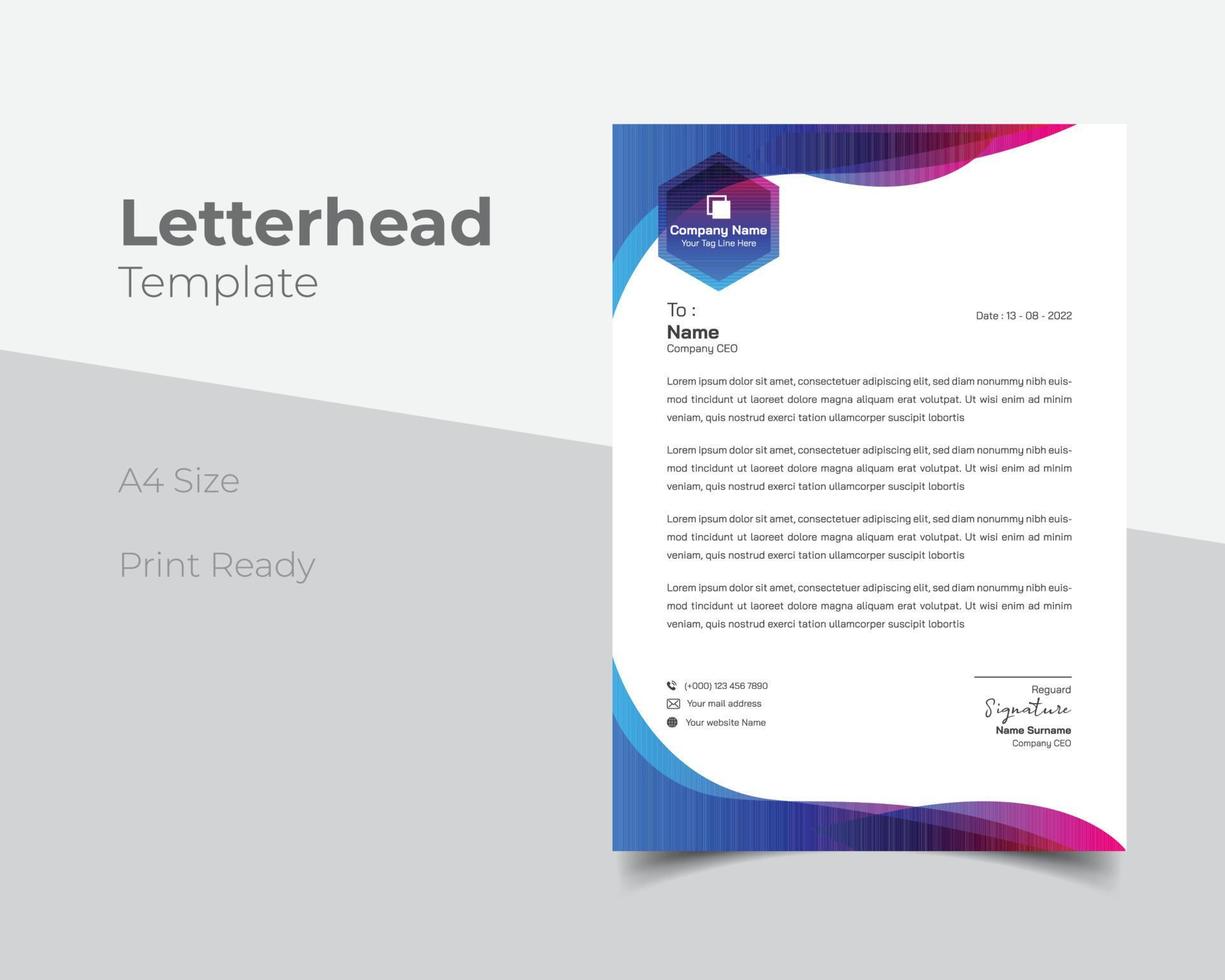Modern business letterhead template vector