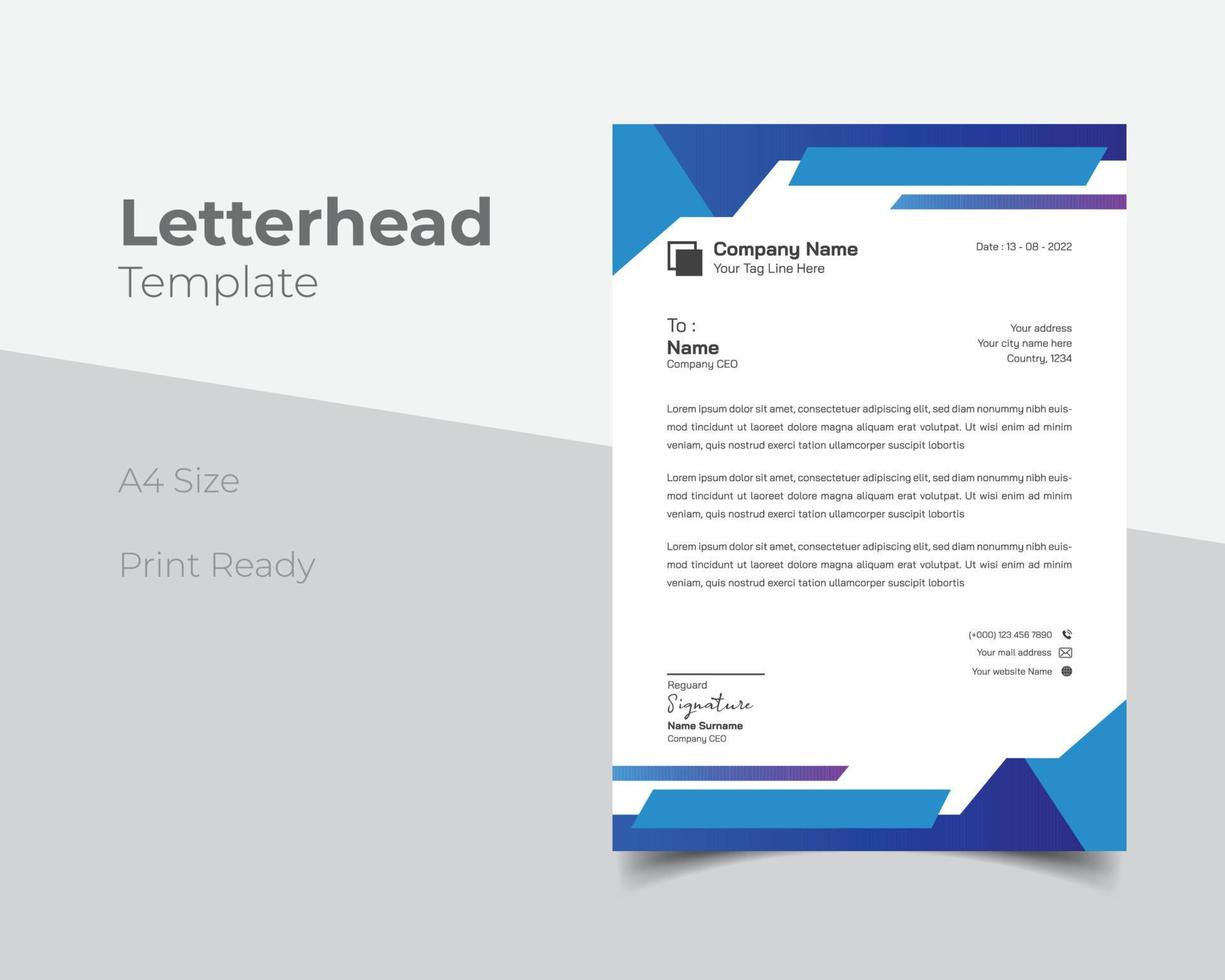 Modern business letterhead template vector