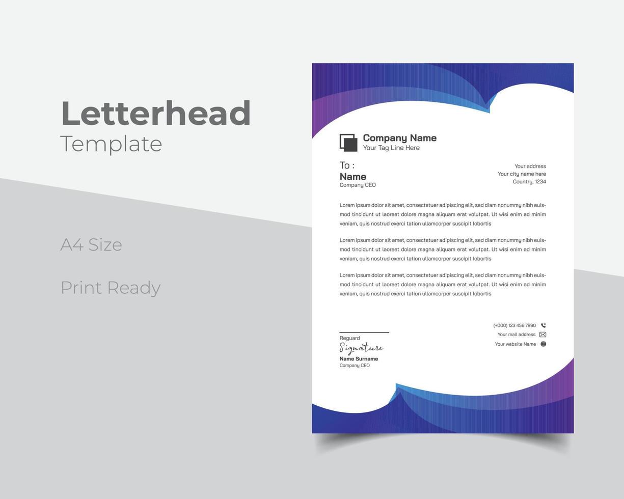 Modern business letterhead template vector