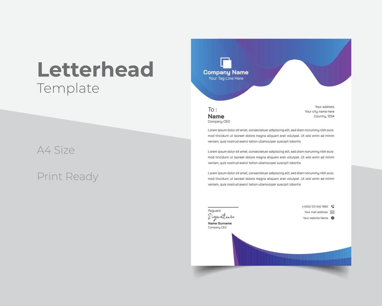Modern business letterhead template vector
