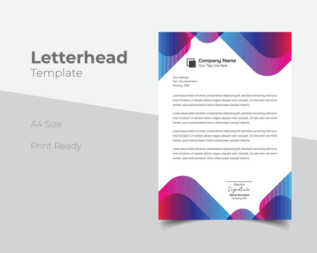 Modern business letterhead template vector