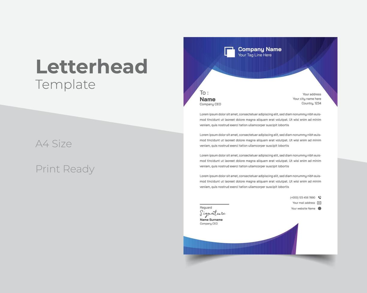 Modern business letterhead template vector