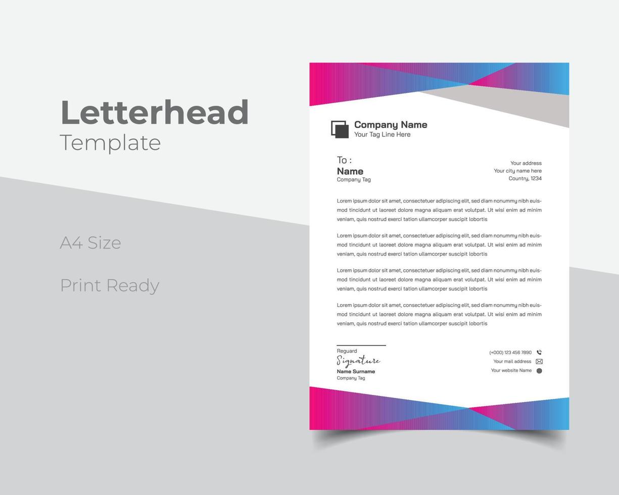 Modern business letterhead template vector