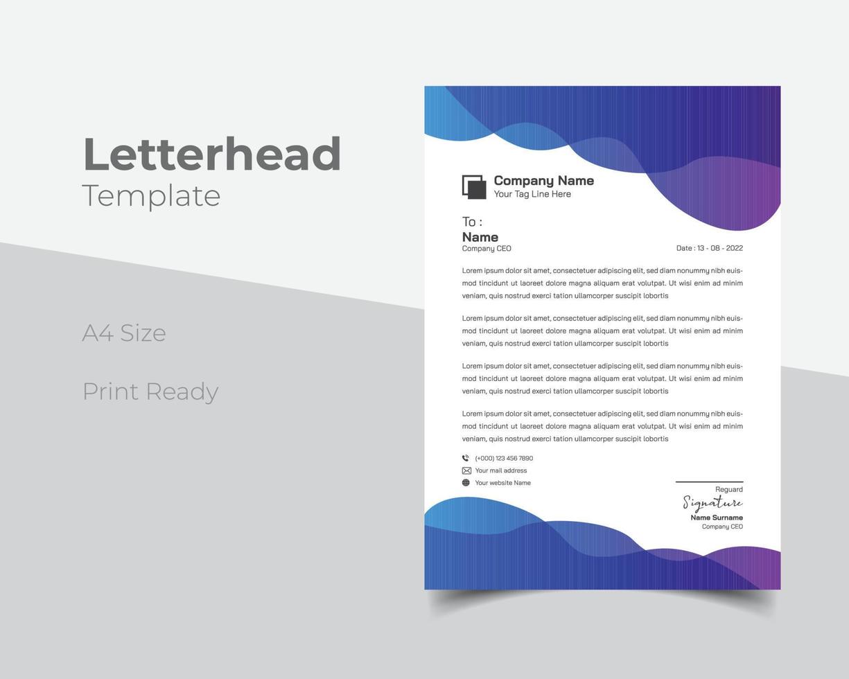 Modern business letterhead template vector