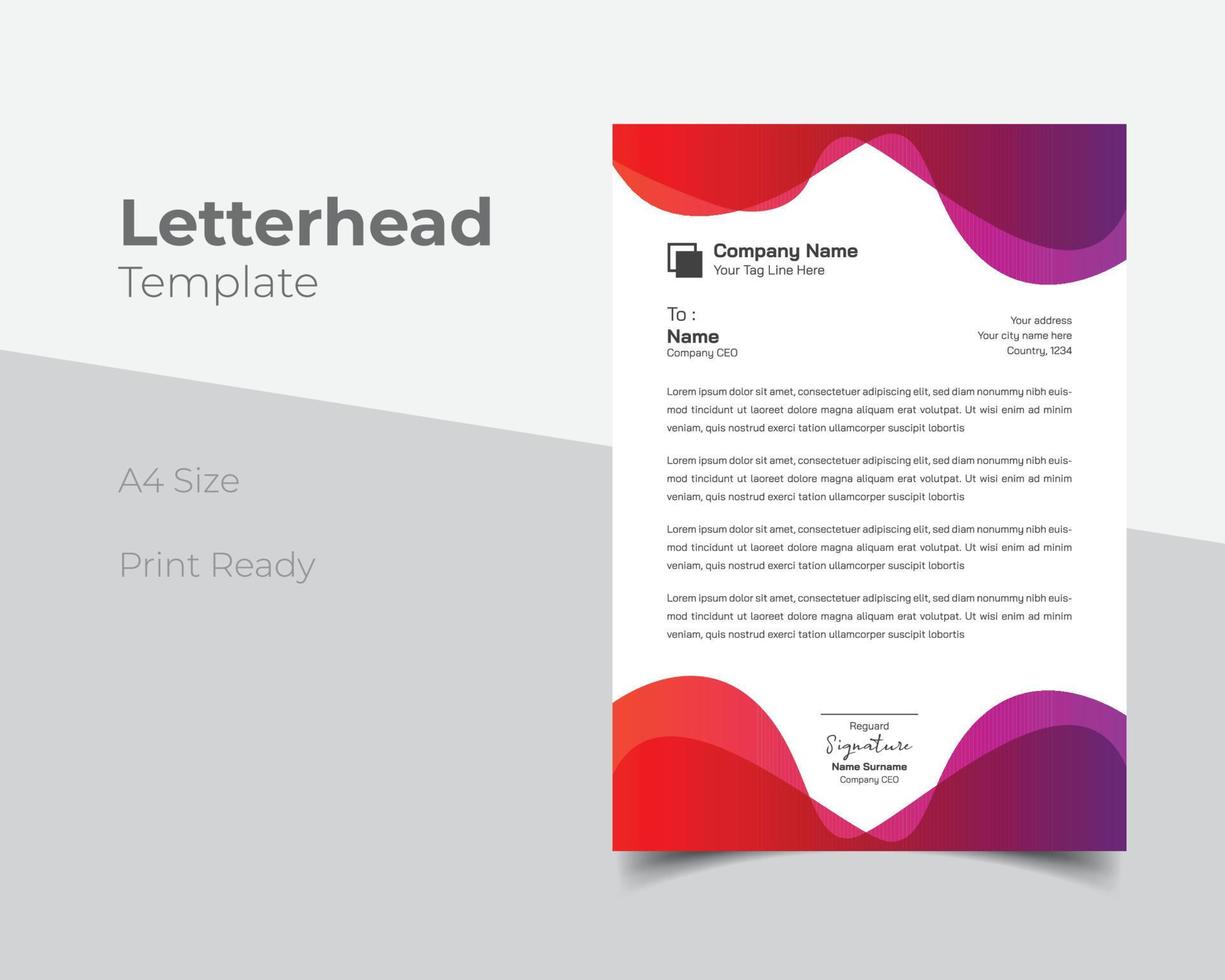 Modern business letterhead template vector