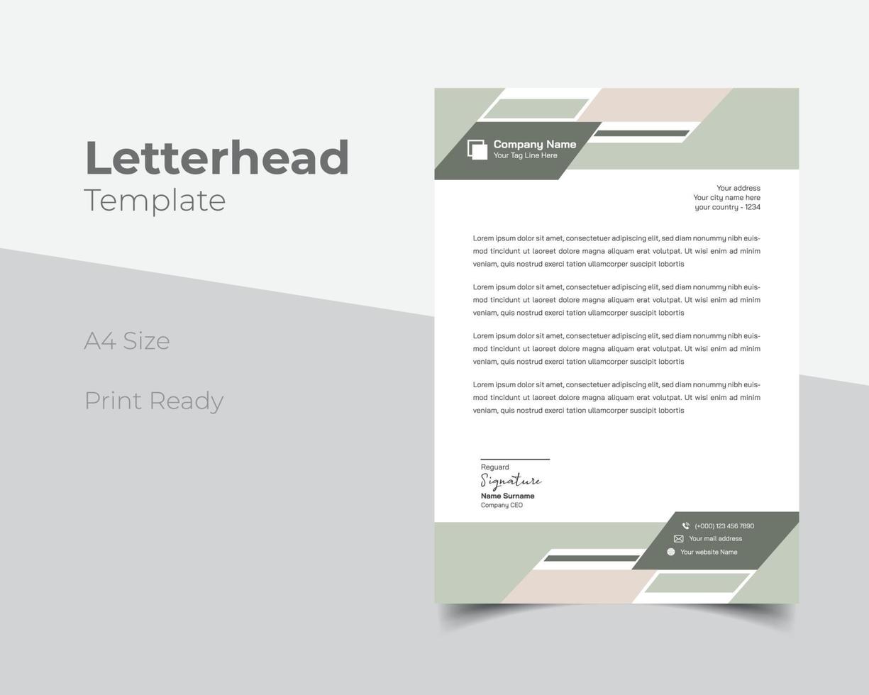 Modern business letterhead template vector