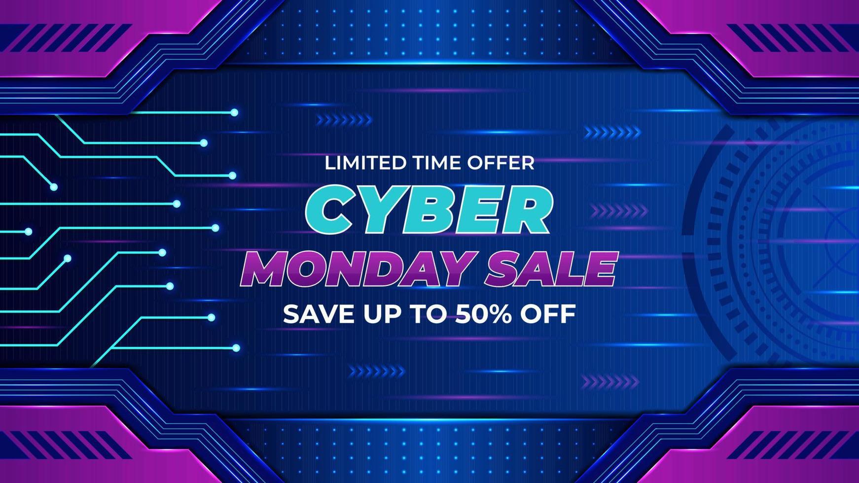 Abstract modern cyber monday technology background design vector