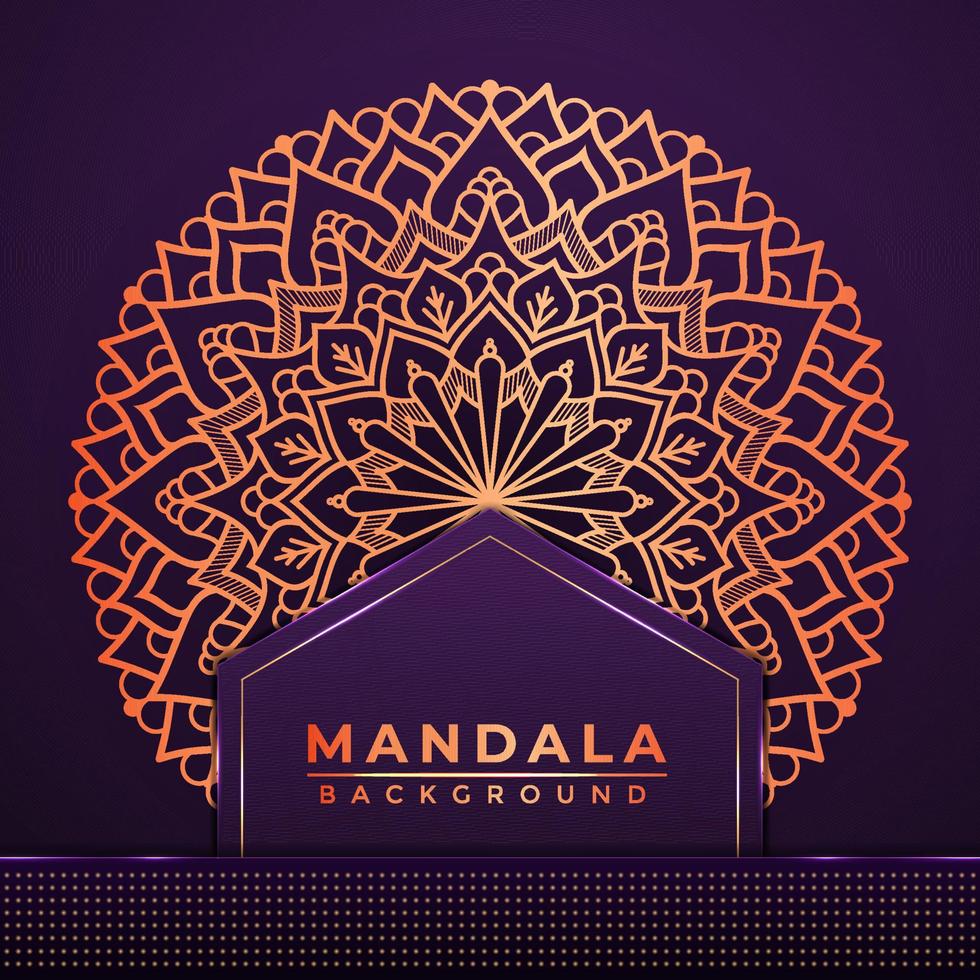 Diseño de fondo de mandala de lujo con decoración de estilo islámico árabe de color dorado vector