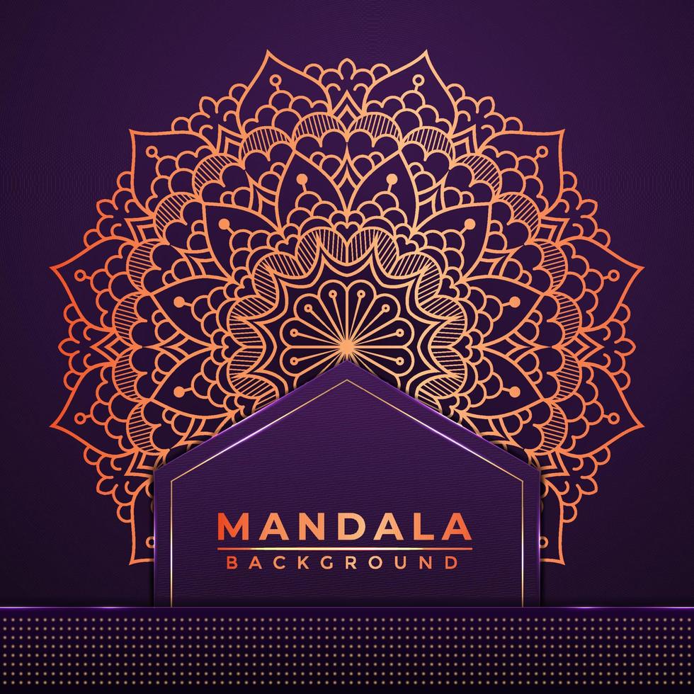 Diseño de fondo de mandala de lujo con decoración de estilo islámico árabe de color dorado vector