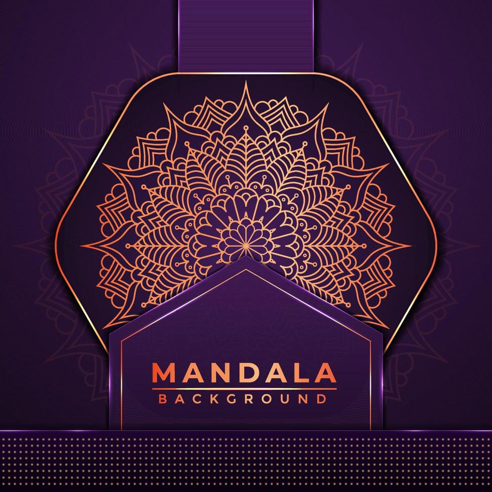 Diseño de fondo de mandala de lujo con decoración de estilo islámico árabe de color dorado vector