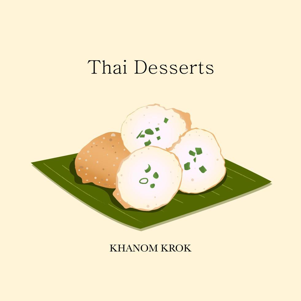vector illustration Thai dessert made from coconut milk sugar.  vector eps 10