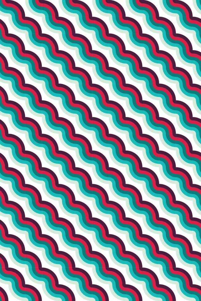 5 colours wave pattern background vector