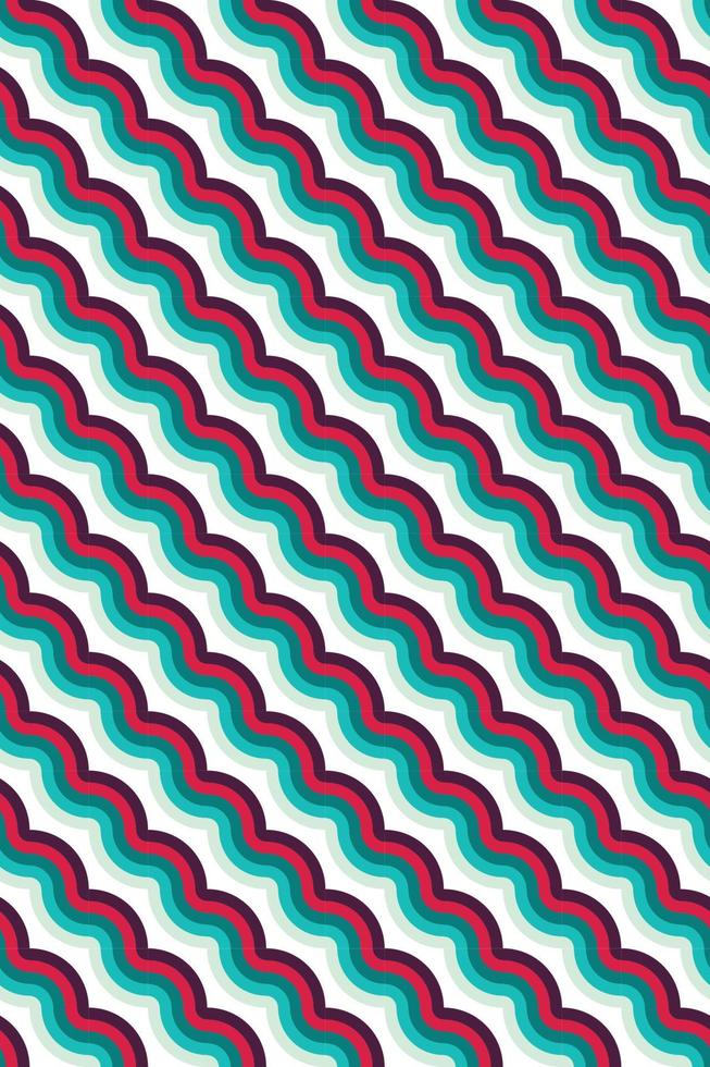 5 colours wave pattern background vector