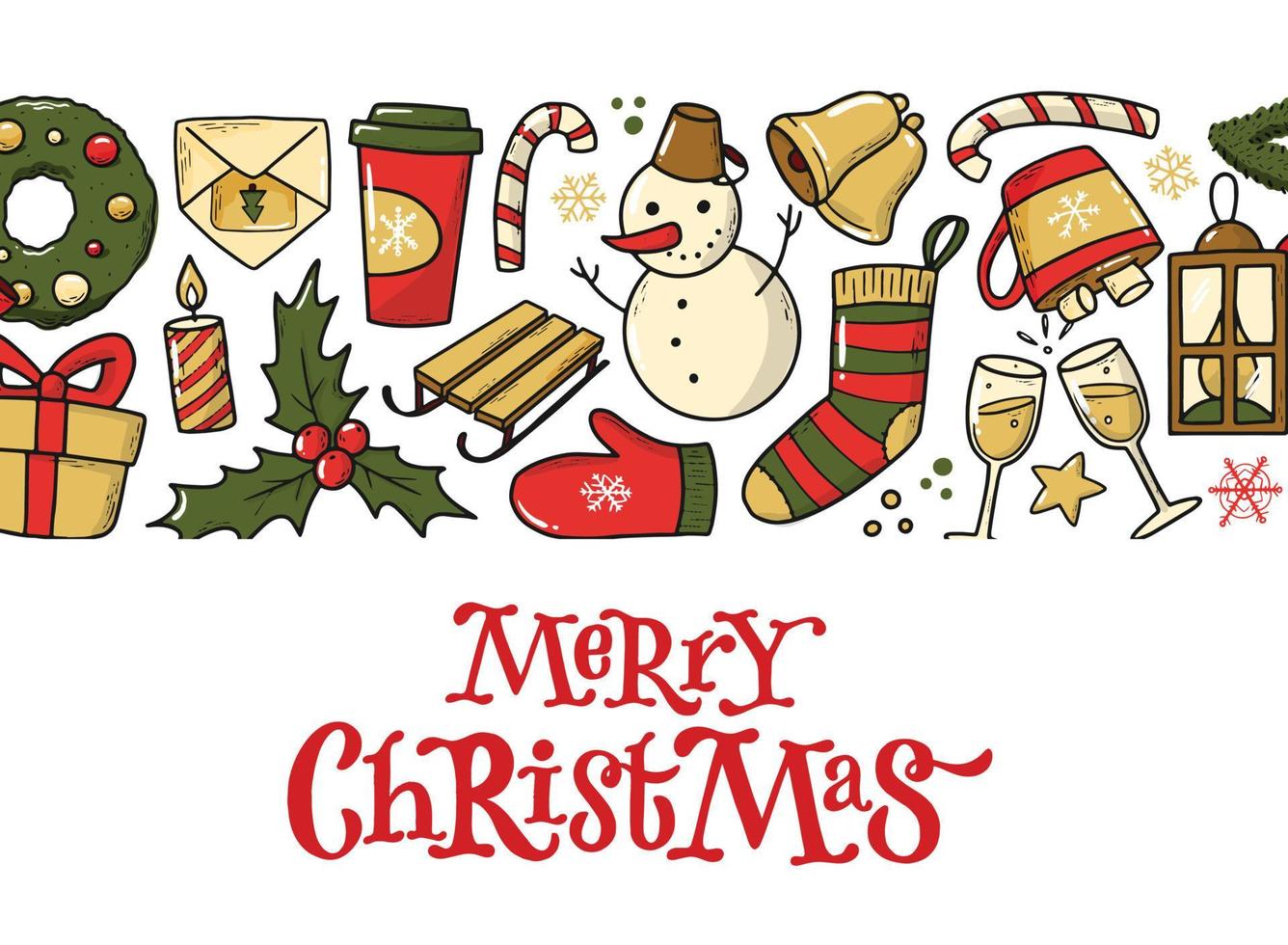 Merry christmas lettering quote for posters, prints, greeting cards, invitations, etc. EPS 10 vector