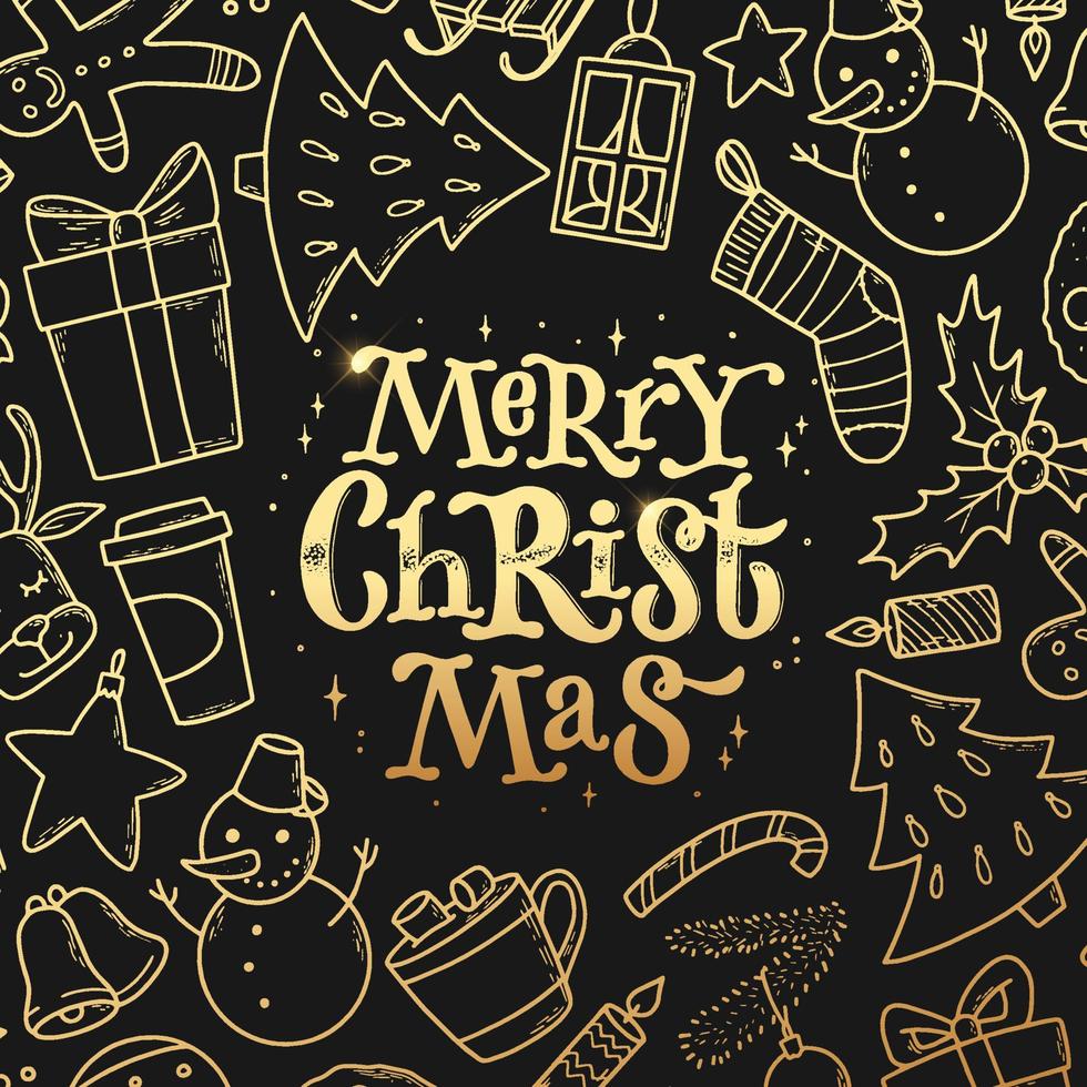 Merry christmas lettering quote for posters, prints, greeting cards, invitations, etc. EPS 10 vector