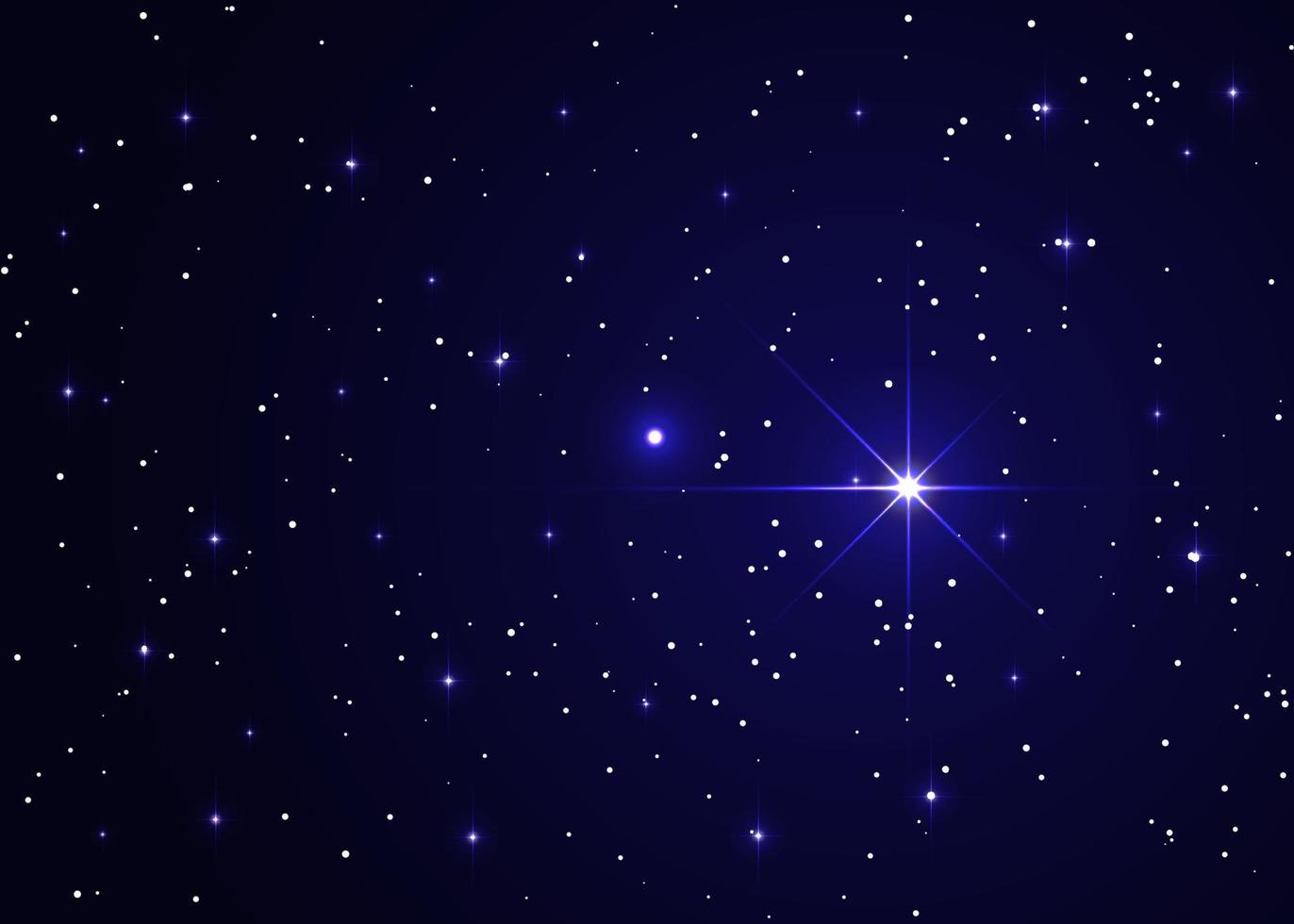 la estrella brilla sobre el pesebre de navidad de jesucristo. cielo estrellado de la noche, un hermoso espacio con una nebulosa. fondo abstracto con estrellas, espacio. ilustración vectorial para banner, folleto vector