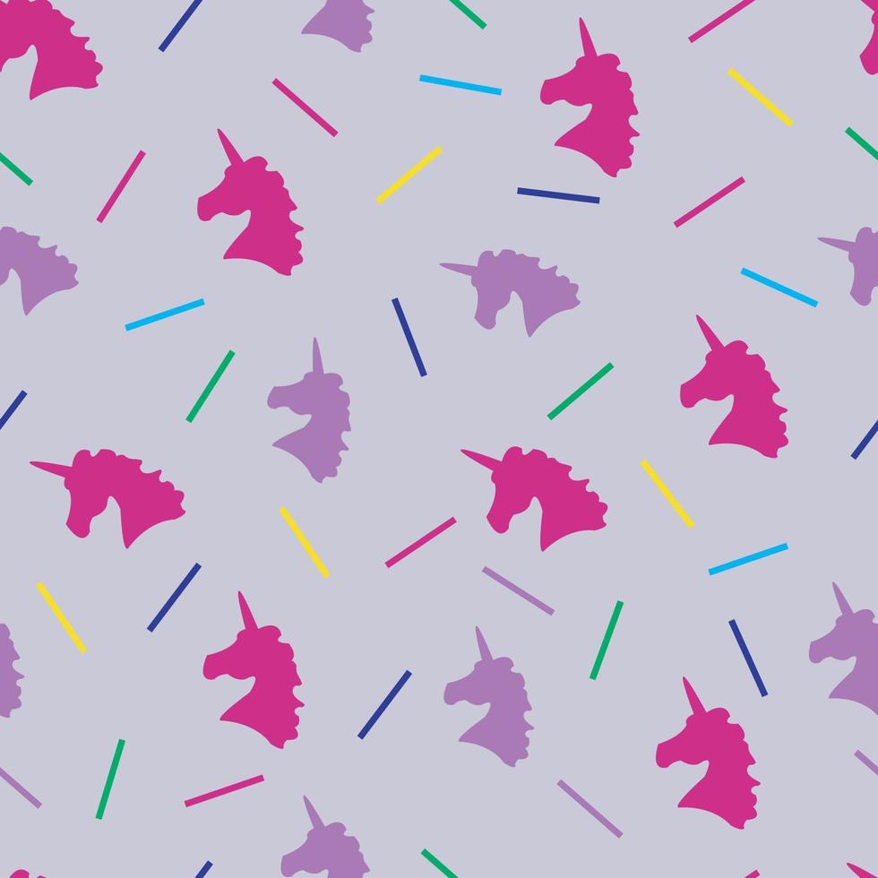 Background with unicorns and chopsticks. vector