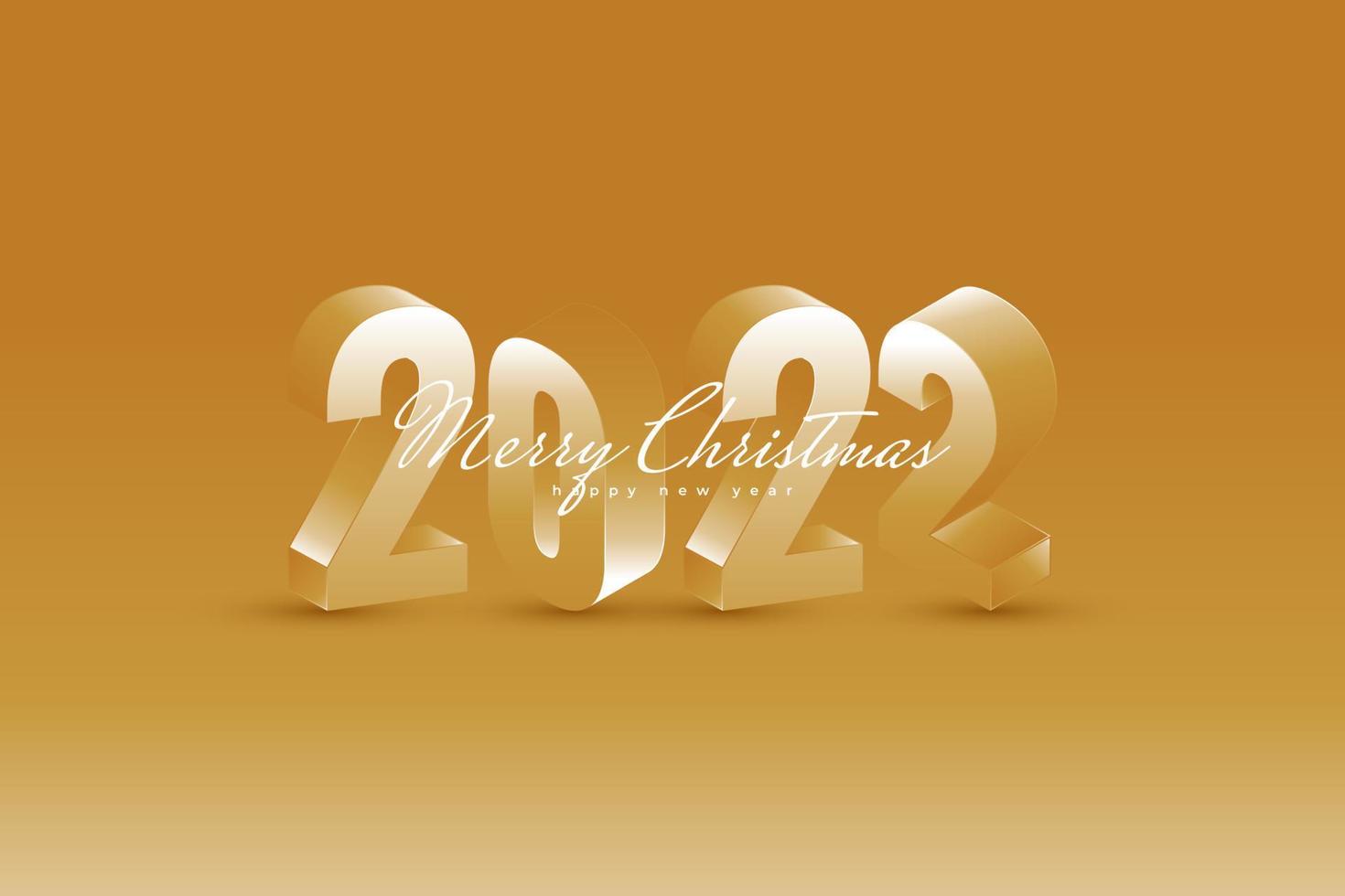 Happy New Year 2022 Banner or Poster with 3D Golden Numbers. New Year Celebration Design Template for Flyer, Poster, Brochure, Card, Banner or Postcard vector