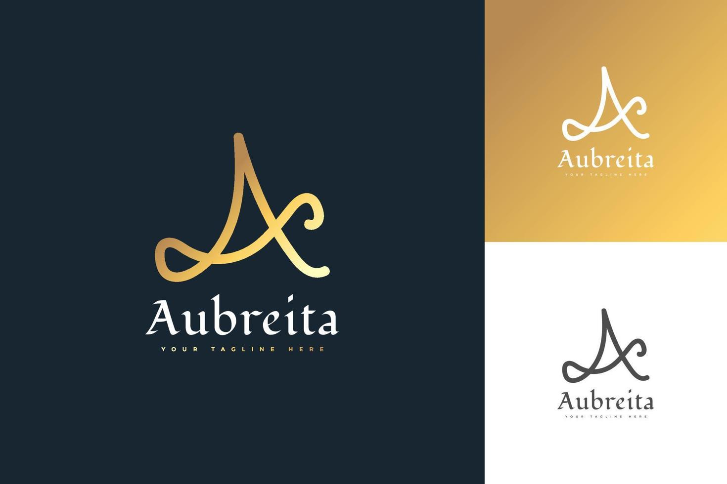 Minimal and Elegant Initial Letter A Logo Design with Handwriting Style. Handwritten Signature Logo for Identity vector