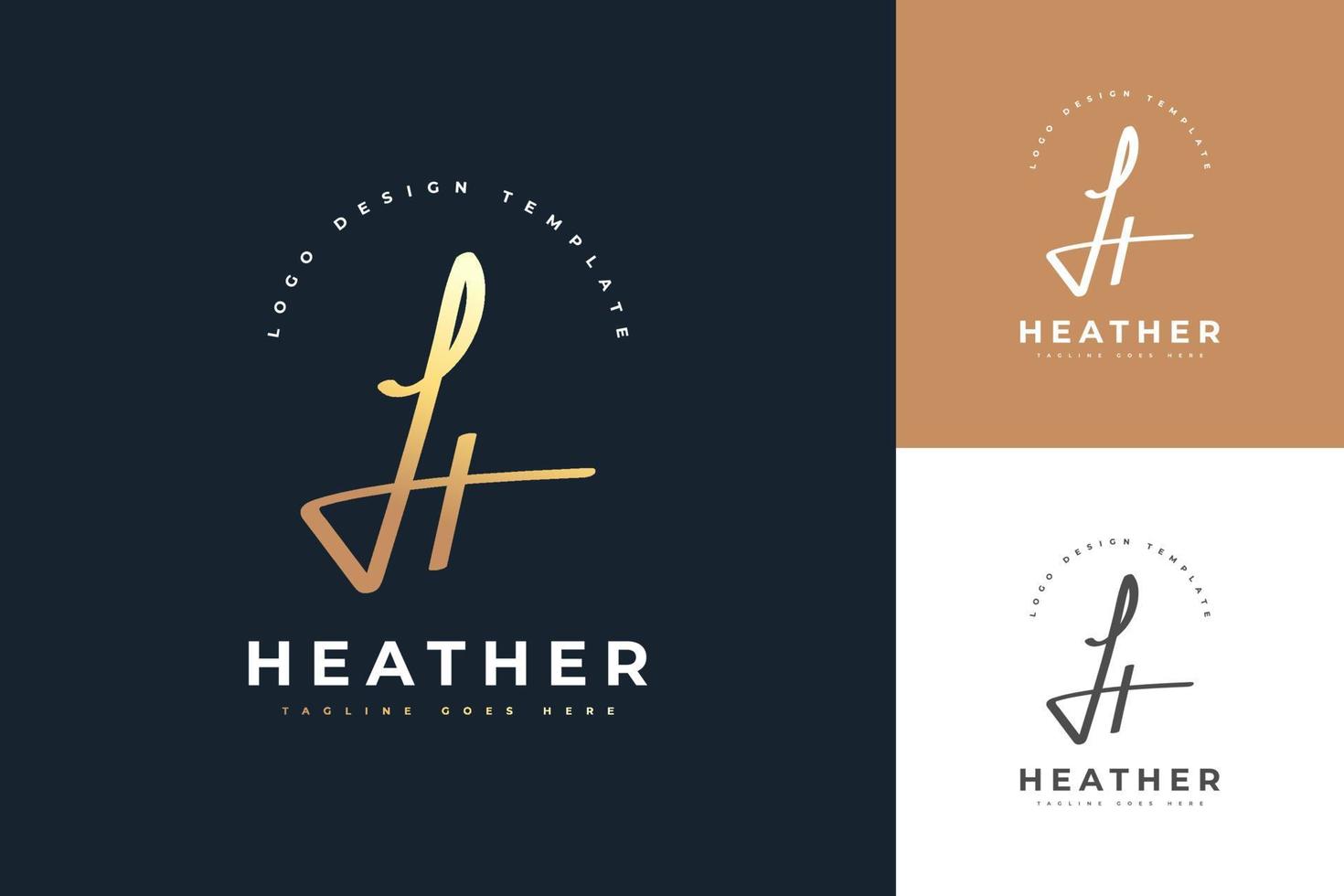 Diseño minimalista y elegante del logotipo de la letra h inicial con estilo de escritura a mano. logotipo de firma manuscrita para identidad vector