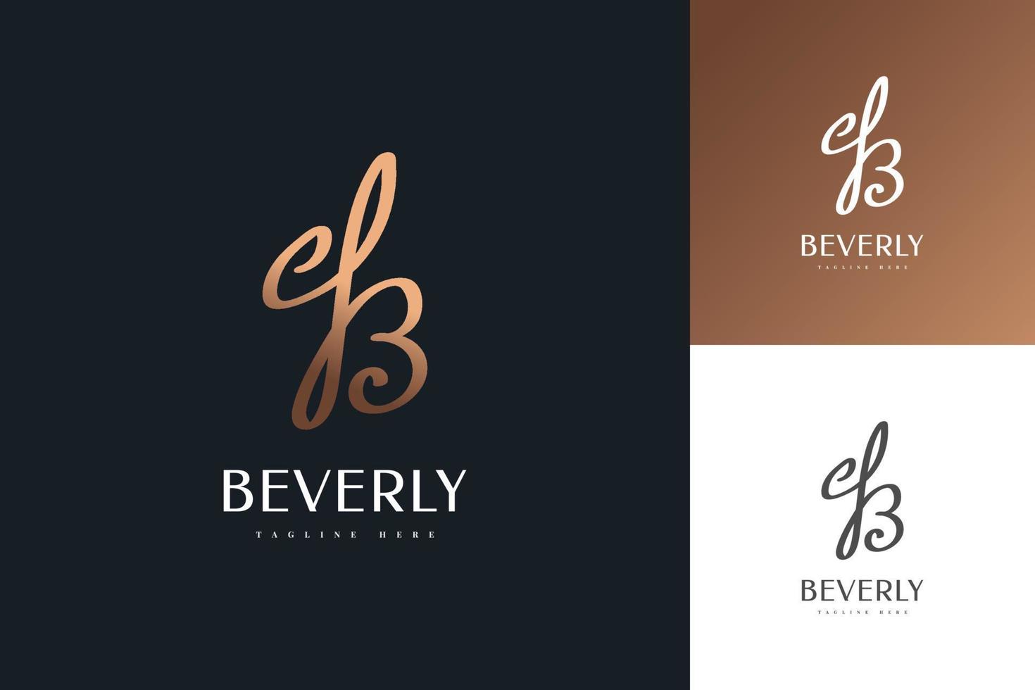 Minimal and Elegant Initial Letter B Logo Design with Handwriting Style. Handwritten Signature Logo for Identity vector