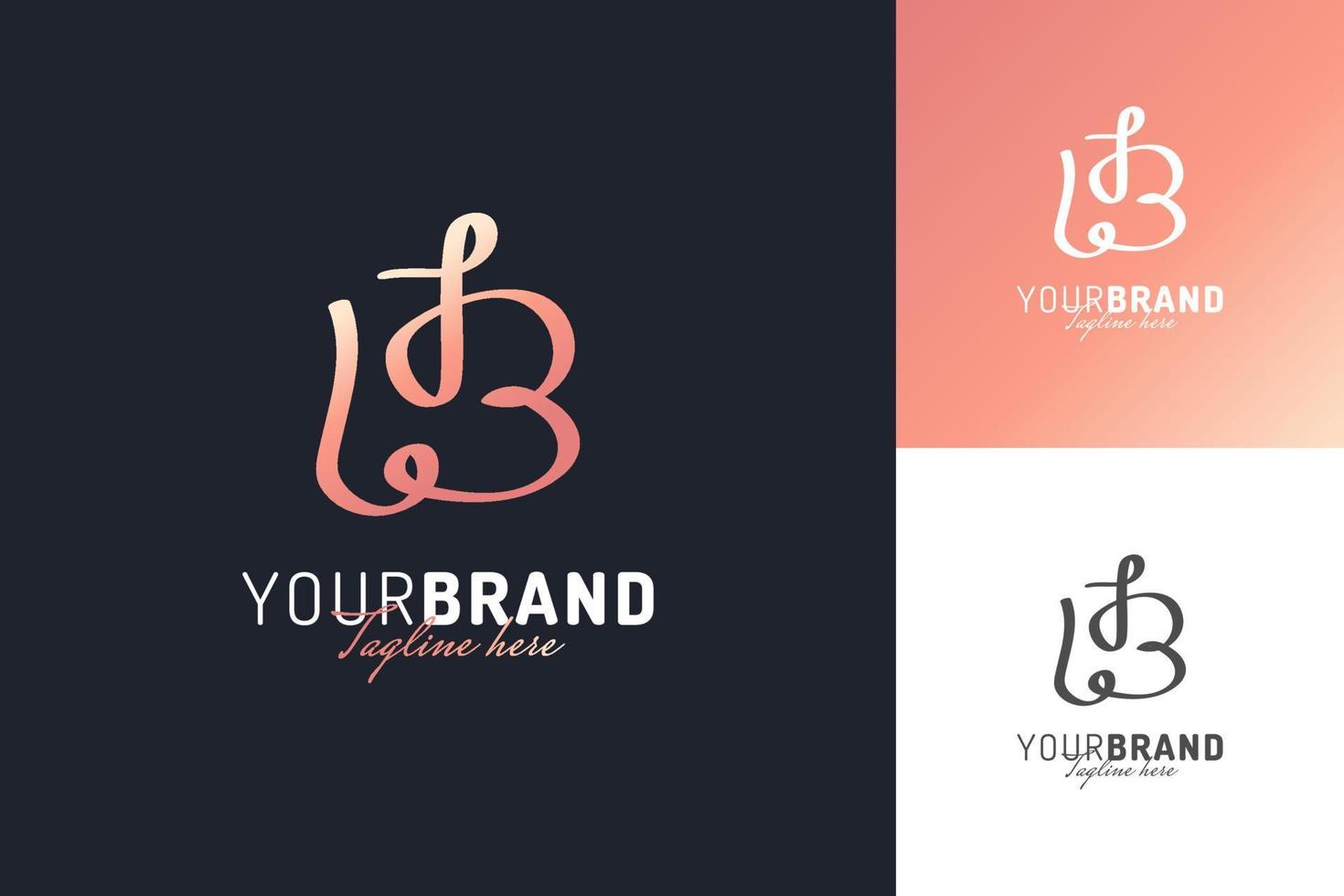 Minimal and Elegant Initial Letter B Logo Design with Handwriting Style. Handwritten Signature Logo for Identity vector