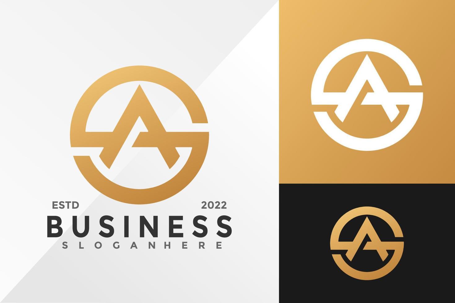 Carta como o sa plantilla de ilustración de vector de diseño de logotipo de empresa de negocios