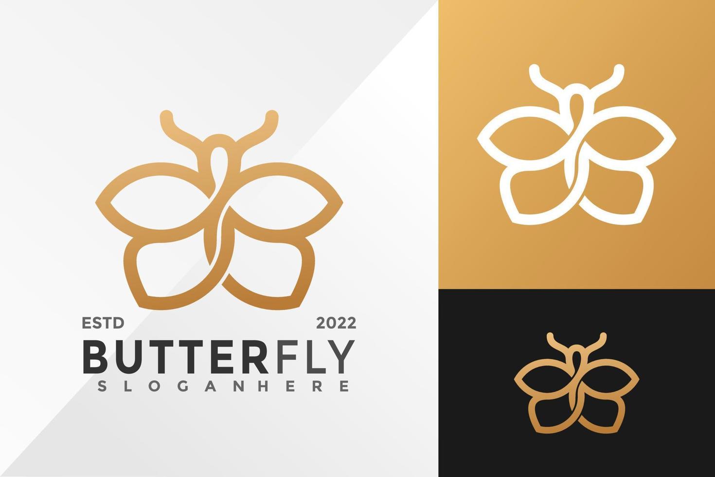 Modern Butterfly Line Business Company Logo Design Vector illustration template
