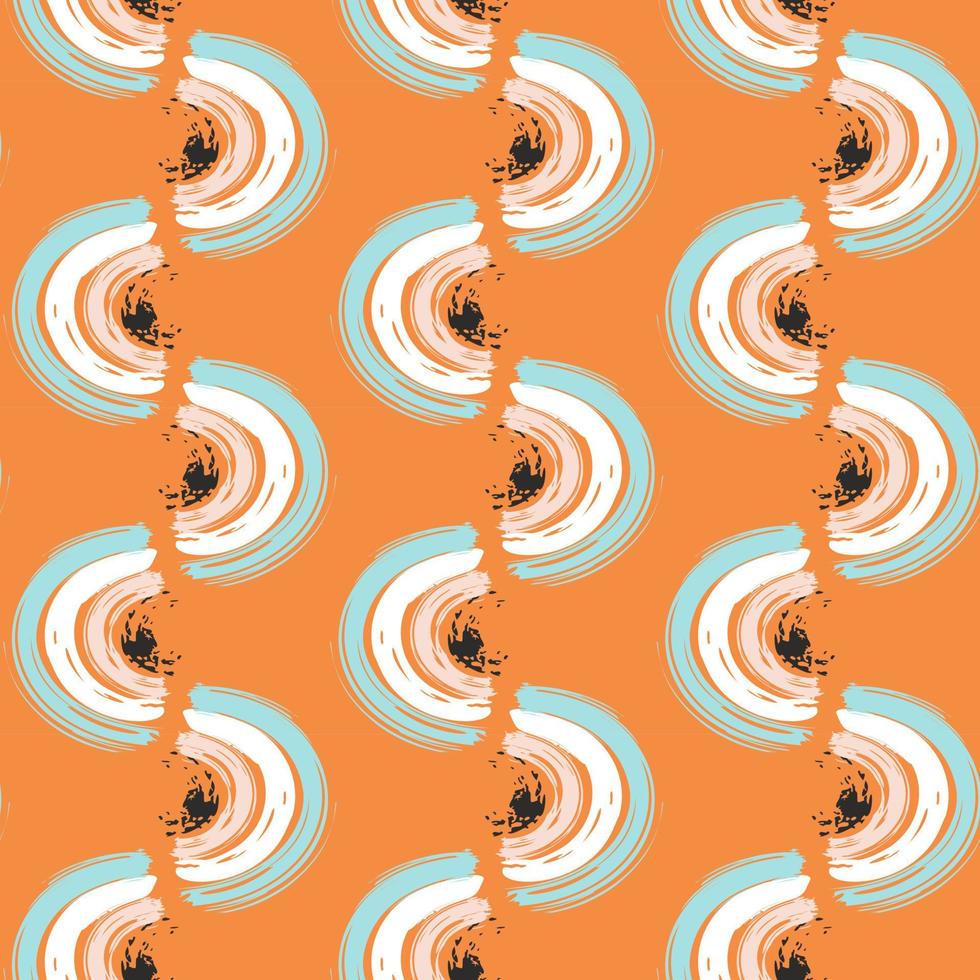 Abstract seamless pattern with brush stroke and marker. Hand drawn doodle shapes, marks and lines. Creative colorful background. Vector illustration