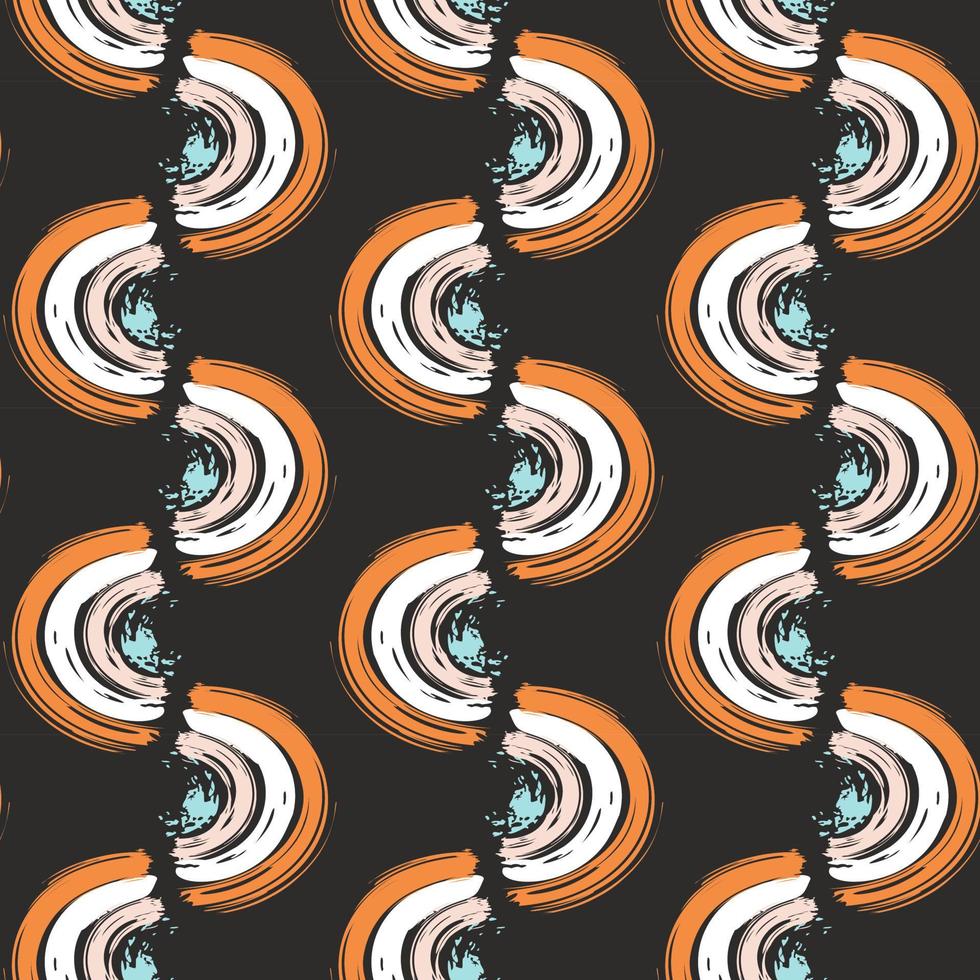 Abstract seamless pattern with brush stroke and marker. Hand drawn doodle shapes, marks and lines. Creative colorful background. Vector illustration
