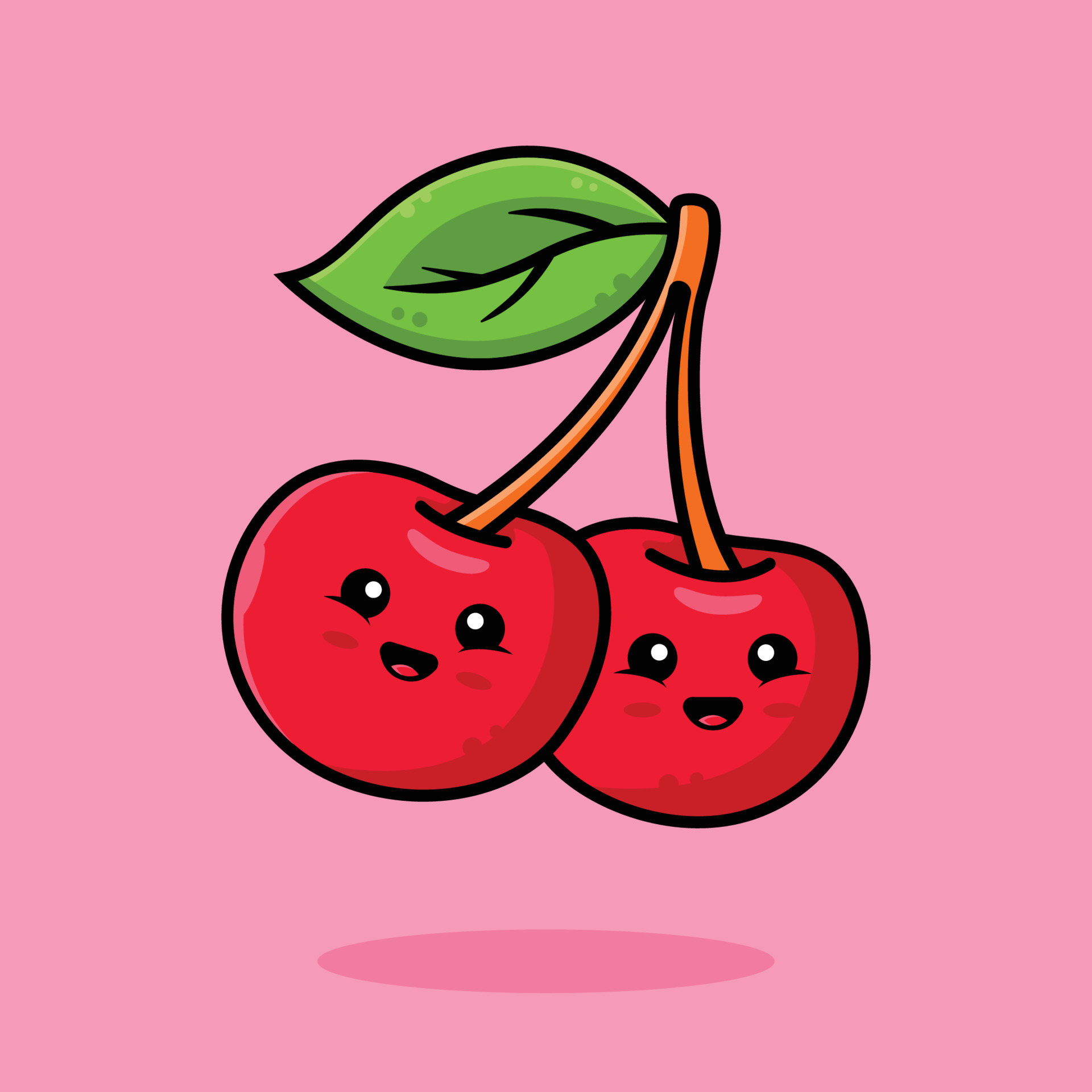 Cute cherry cartoon icon illustration 4916013 Vector Art at Vecteezy