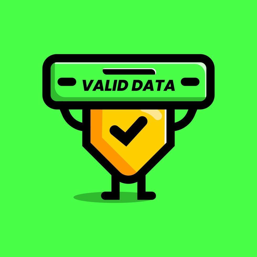 data protector, cartoon valid shield, illustration of data security vector