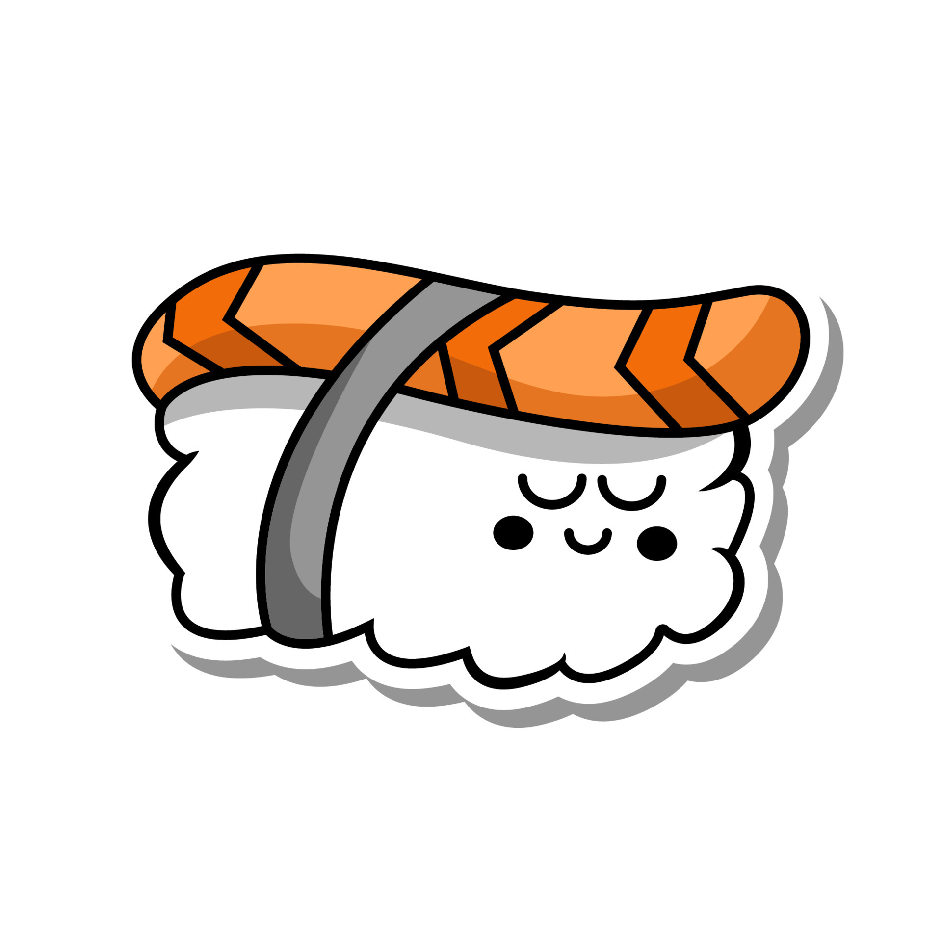 Japanese sushi cartoon illustration, cute asian food, unique children's animated  rice wrap, small cut meat 4916495 Vector Art at Vecteezy