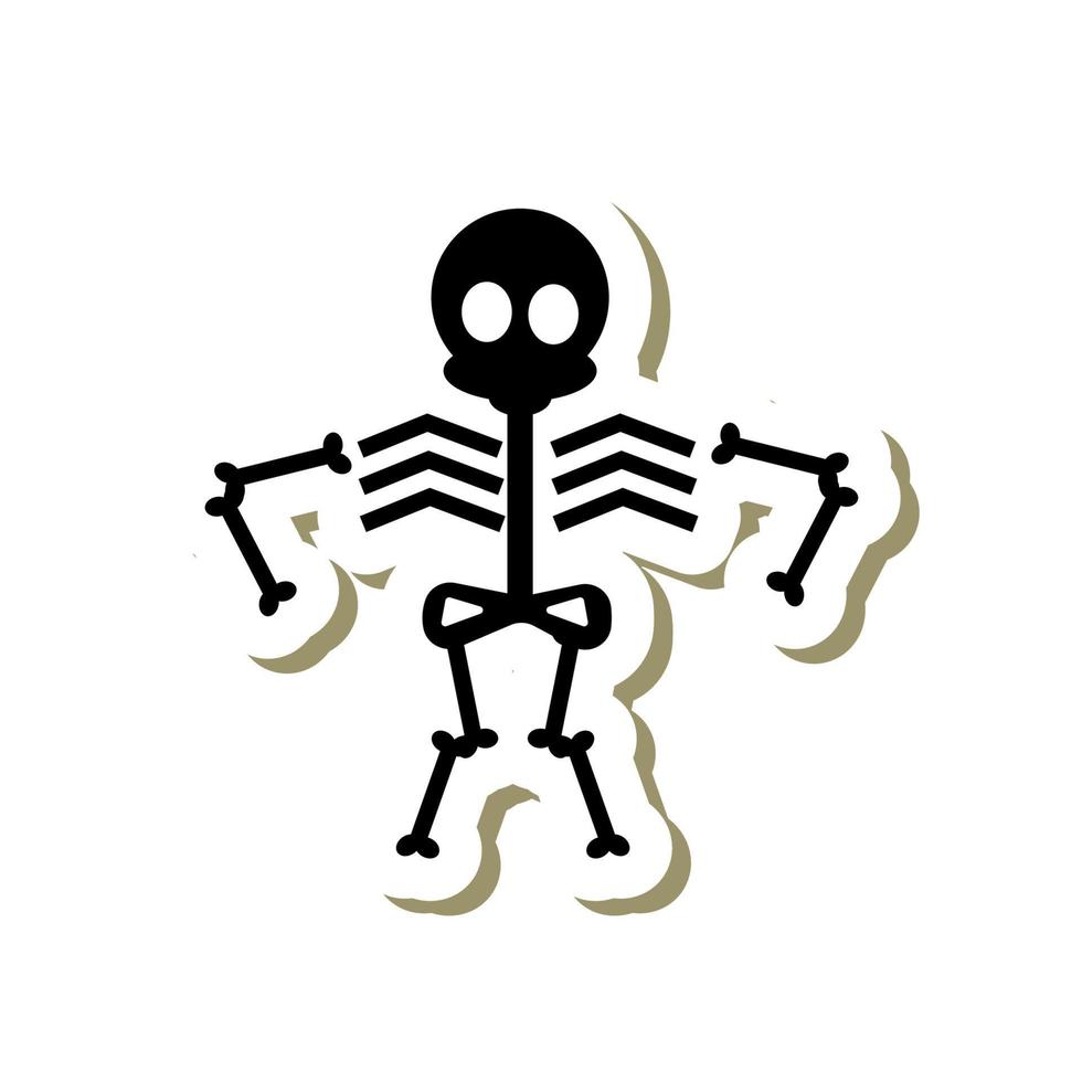 Icono de pictograma de esqueleto de cuerpo humano de forma abstracta vector