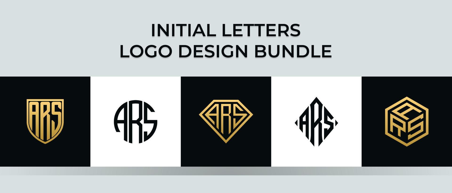 Initial letters ARS logo designs Bundle vector