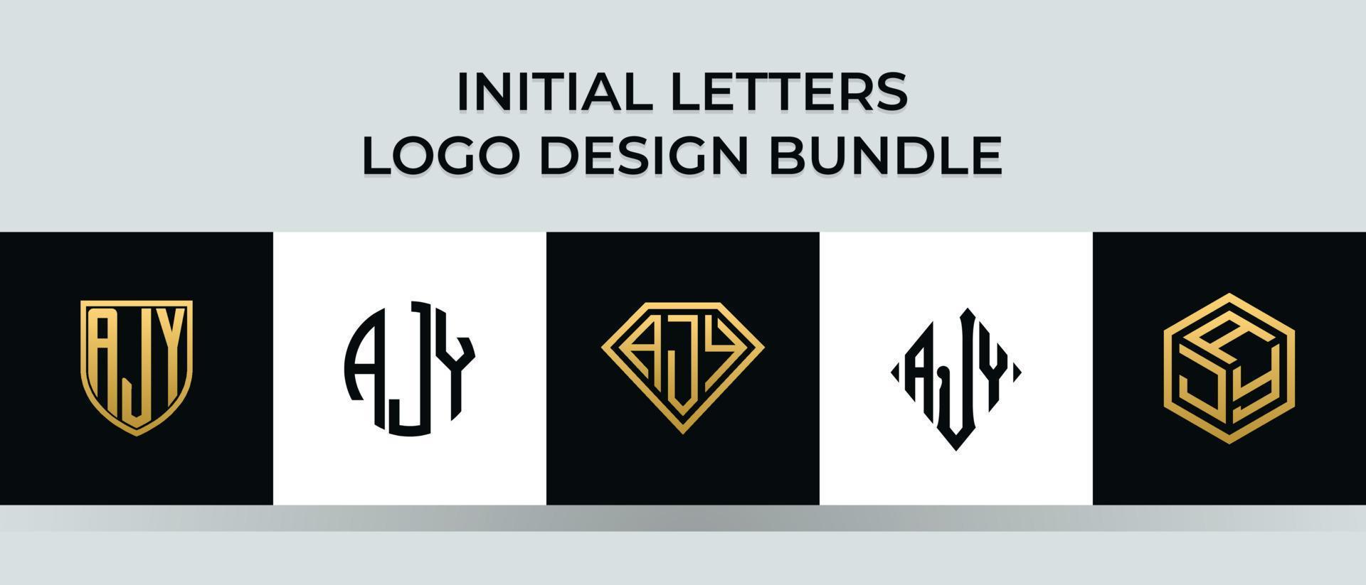 Initial letters AJY logo designs Bundle vector