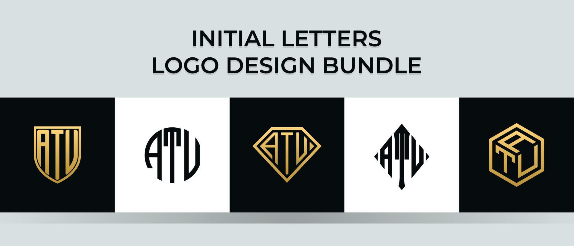 Initial letters ATU logo designs Bundle vector