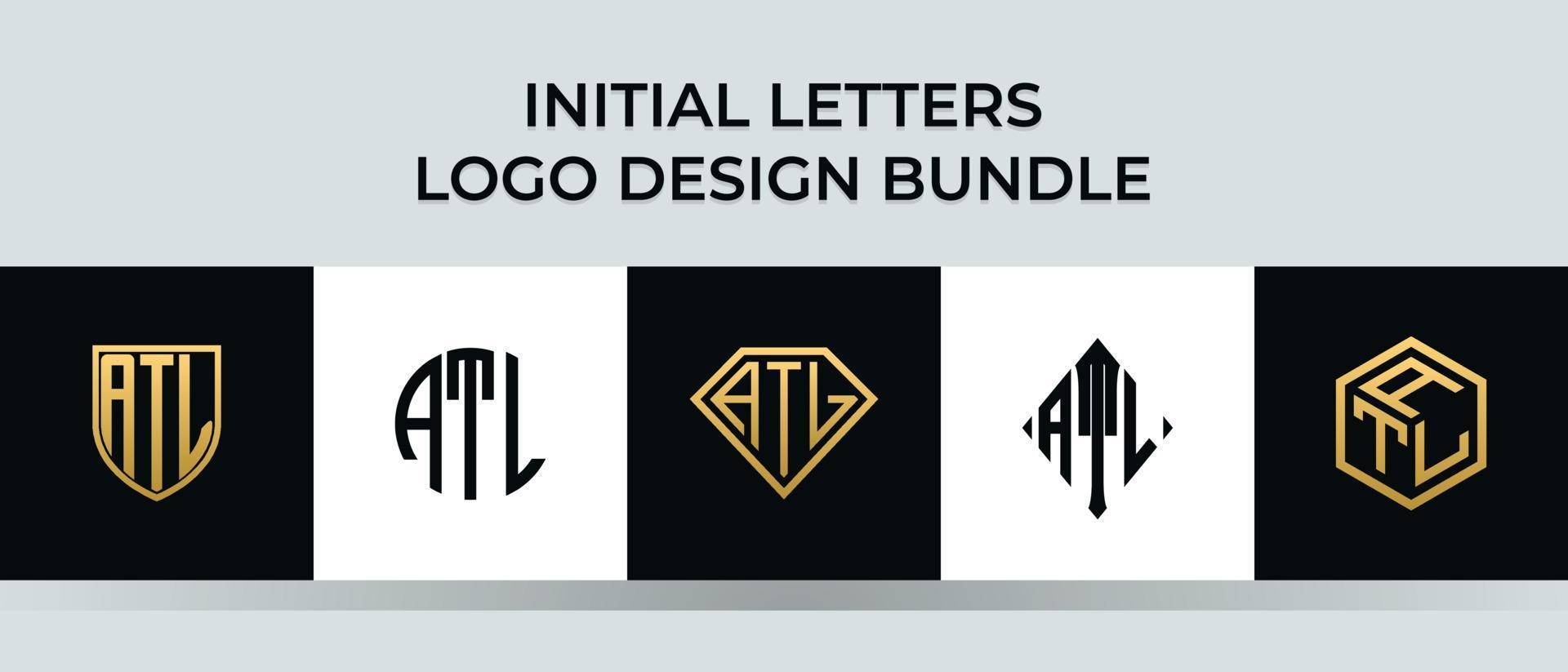 Initial letters ATL logo designs Bundle vector