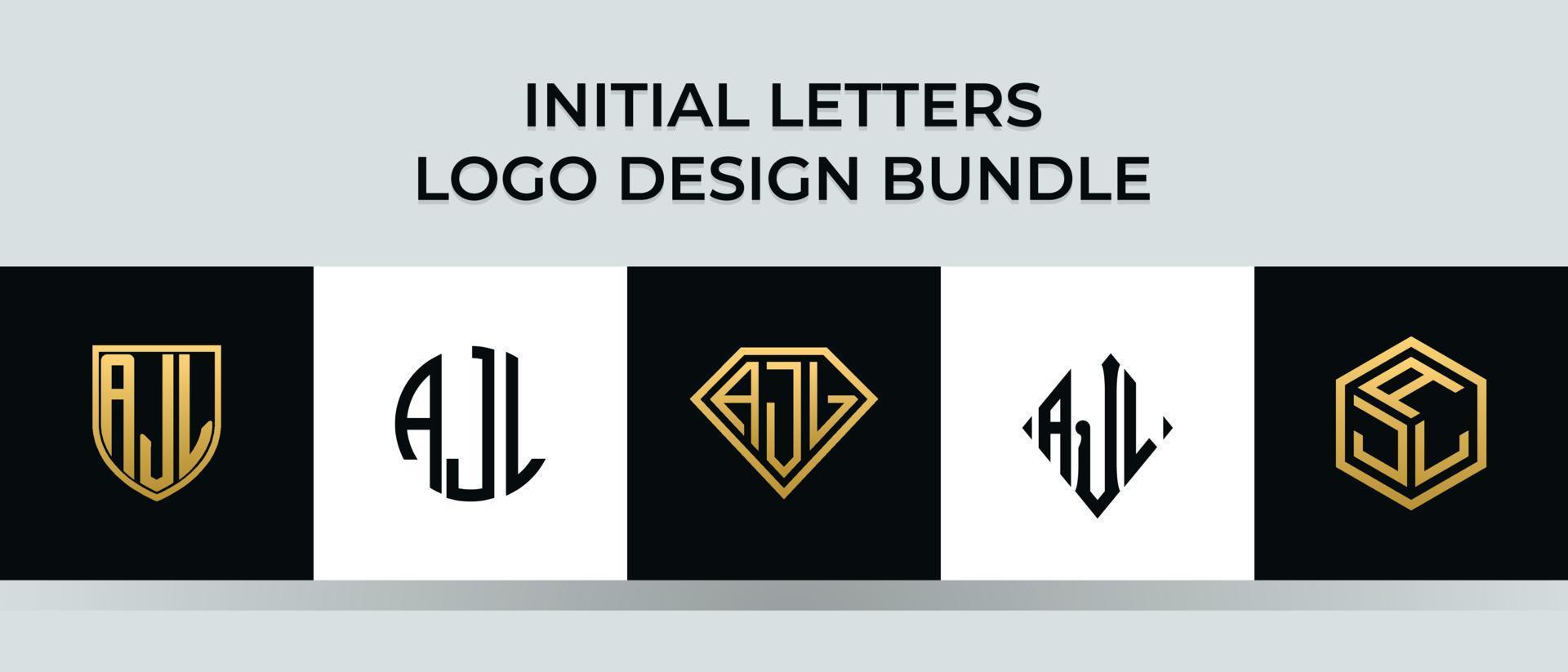 Initial letters AJL logo designs Bundle vector